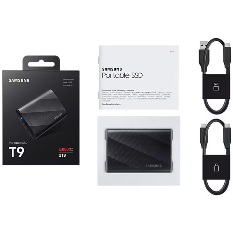PC, gaming si accesorii - Periferice PC - SSD-uri externe - SSD extern Samsung T9 Black, 2TB, USB 3.2, Black - Infinity.ro