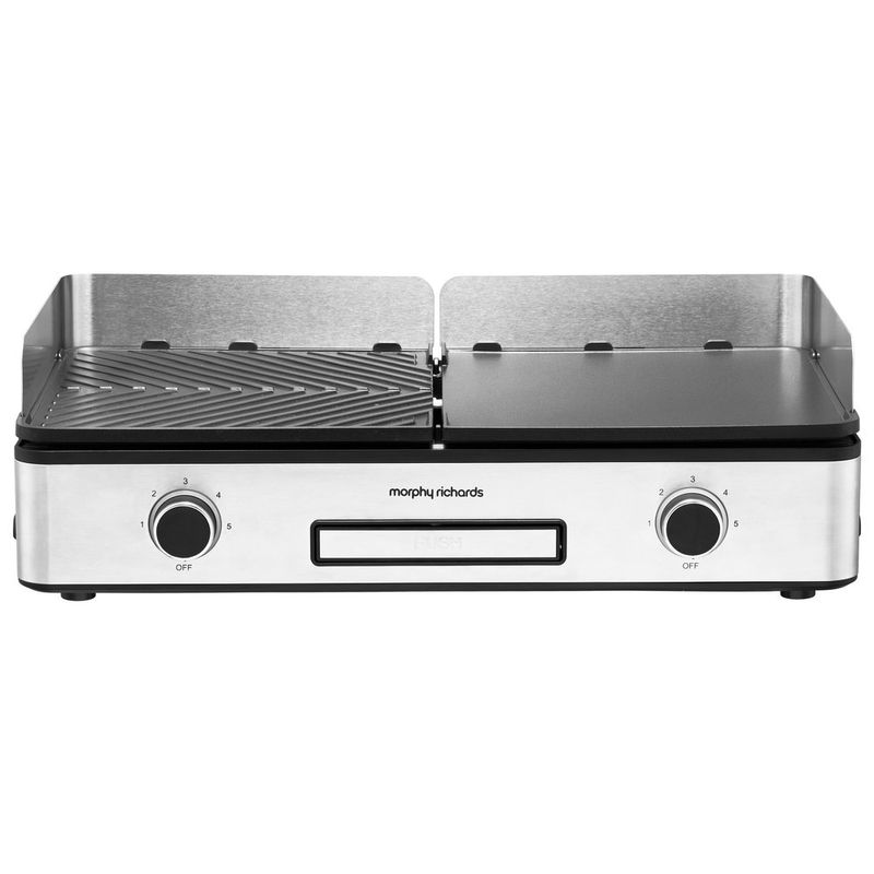 Electronice si Electrocasnice - Electrocasnice bucatarie - Aparate de gatit & desert - Gratare electrice - Grill electric Morphy Richards MGS1002, 2400W, argintiu - Infinity.ro