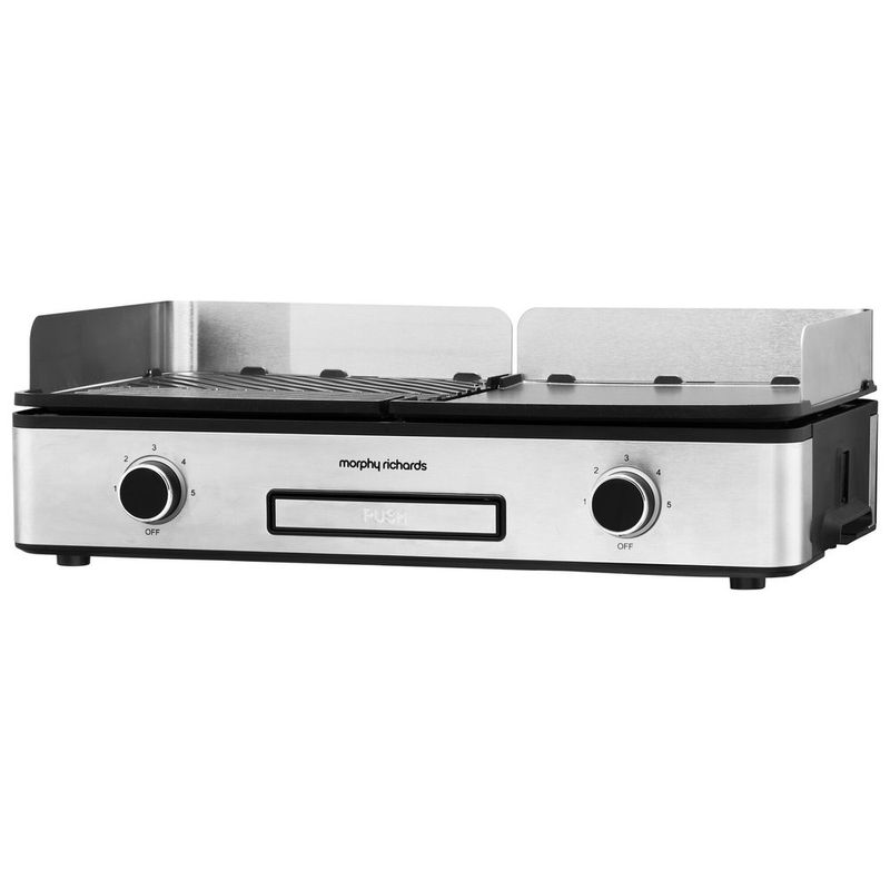 Electronice si Electrocasnice - Electrocasnice bucatarie - Aparate de gatit & desert - Gratare electrice - Grill electric Morphy Richards MGS1002, 2400W, argintiu - Infinity.ro