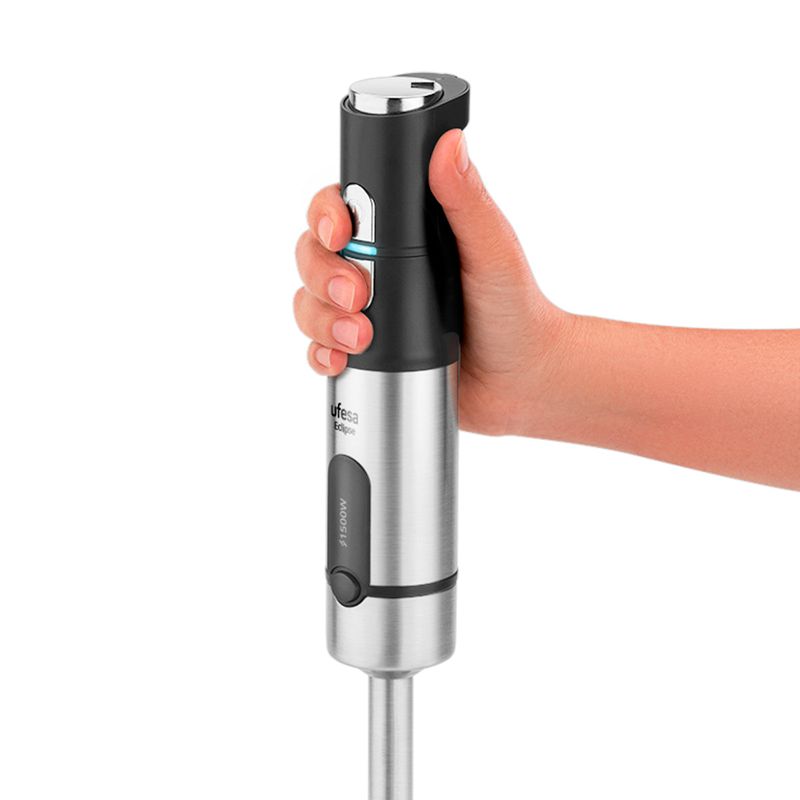 Electronice si Electrocasnice - Electrocasnice bucatarie - Mixere, tocatoare & roboti de bucatarie - Blendere si mini tocatoare - Set blender vertical UFESA ECLIPSE MAX, 1500 W, negru, cu suport ustensile, metal - Infinity.ro