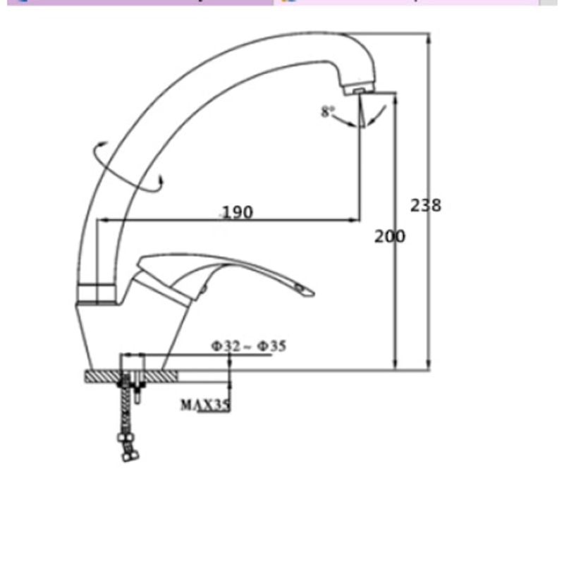 Casa si Gradina - Sanitare - Chiuveta bucatarie si accesorii - Baterii bucatarie - Baterie Alveus GM 230 G55, material alama, pipa lebada, rotativa, bej - Infinity.ro
