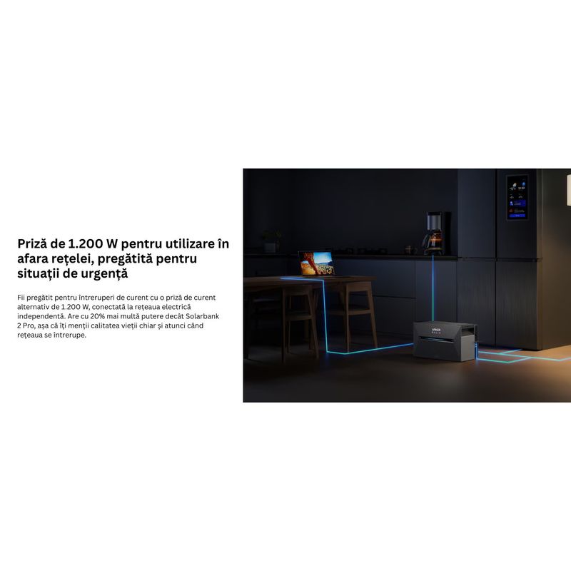 Casa si Gradina - Electrice - Panouri solare si accesorii - Accesorii panouri solare - Centrala fotovoltaica Anker SOLIX Solarbank 3 E2700 Pro sistem Plug&Play DIY, 2700Wh, 1200W - Infinity.ro