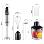 Electronice si Electrocasnice - Electrocasnice bucatarie - Mixere, tocatoare & roboti de bucatarie - Blendere si mini tocatoare - Blender Vertical 5 in 1 Adler AD4627B, 1500W, 20 Viteze, Functie Turbo, Negru - Infinity.ro