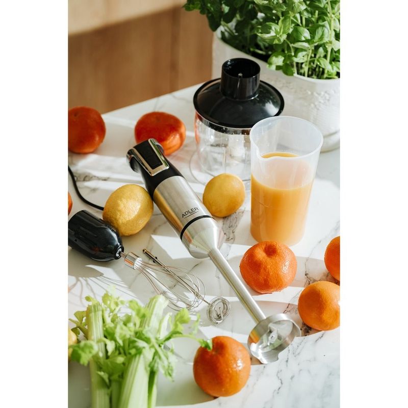 Electronice si Electrocasnice - Electrocasnice bucatarie - Mixere, tocatoare & roboti de bucatarie - Blendere si mini tocatoare - Blender Vertical 5 in 1 Adler AD4627B, 1500W, 20 Viteze, Functie Turbo, Negru - Infinity.ro