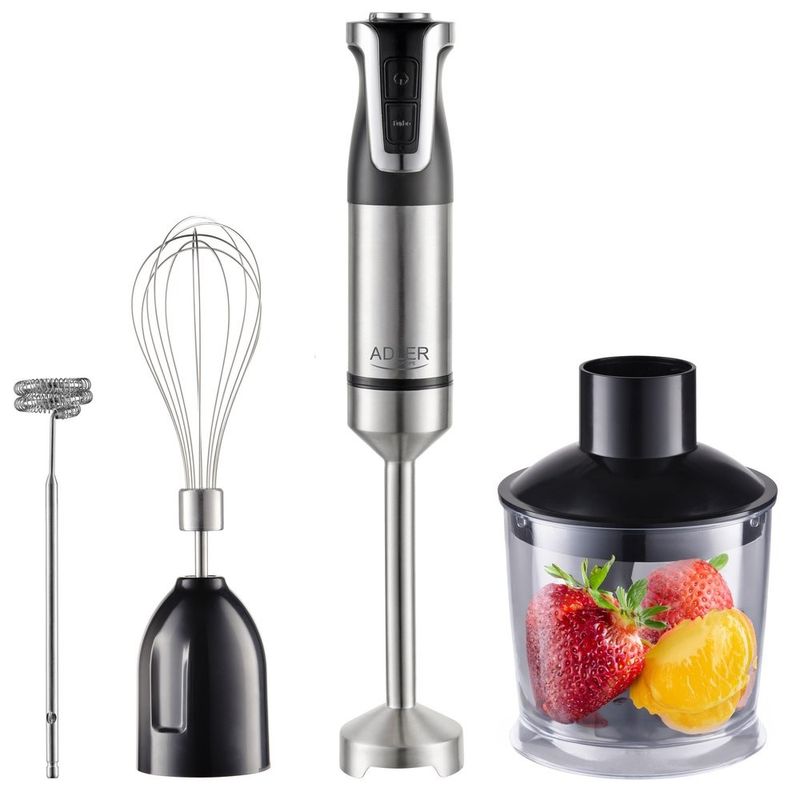 Electronice si Electrocasnice - Electrocasnice bucatarie - Mixere, tocatoare & roboti de bucatarie - Blendere si mini tocatoare - Blender Vertical 5 in 1 Adler AD4627B, 1500W, 20 Viteze, Functie Turbo, Negru - Infinity.ro