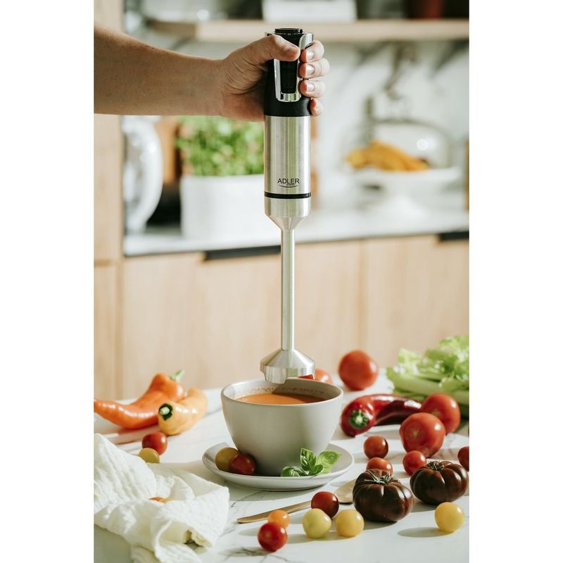 Electronice si Electrocasnice - Electrocasnice bucatarie - Mixere, tocatoare & roboti de bucatarie - Blendere si mini tocatoare - Blender Vertical 5 in 1 Adler AD4627B, 1500W, 20 Viteze, Functie Turbo, Negru - Infinity.ro