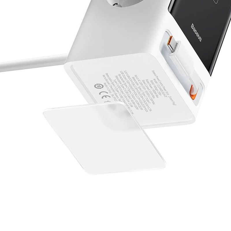 Casa si Gradina - Electrice - Accesorii electrice - Accesorii prize si intrerupatoare - Prelungitor Priza Shuko, USB, 2xType-C, 65W - Baseus (PSLR000602) - White - Infinity.ro