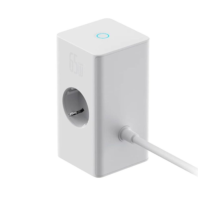 Casa si Gradina - Electrice - Accesorii electrice - Accesorii prize si intrerupatoare - Prelungitor Priza Shuko, USB, 2xType-C, 65W - Baseus (PSLR000602) - White - Infinity.ro