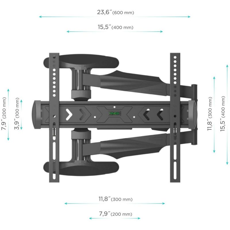 TV, Audio-Video si Foto - Accesorii TV si audio - Suporturi TV - Suport TV universal, NP47, Onkron, 40 "-75" inch, VESA 200x200-400x400 mm, Pivotant, Inclinat, Negru - Infinity.ro