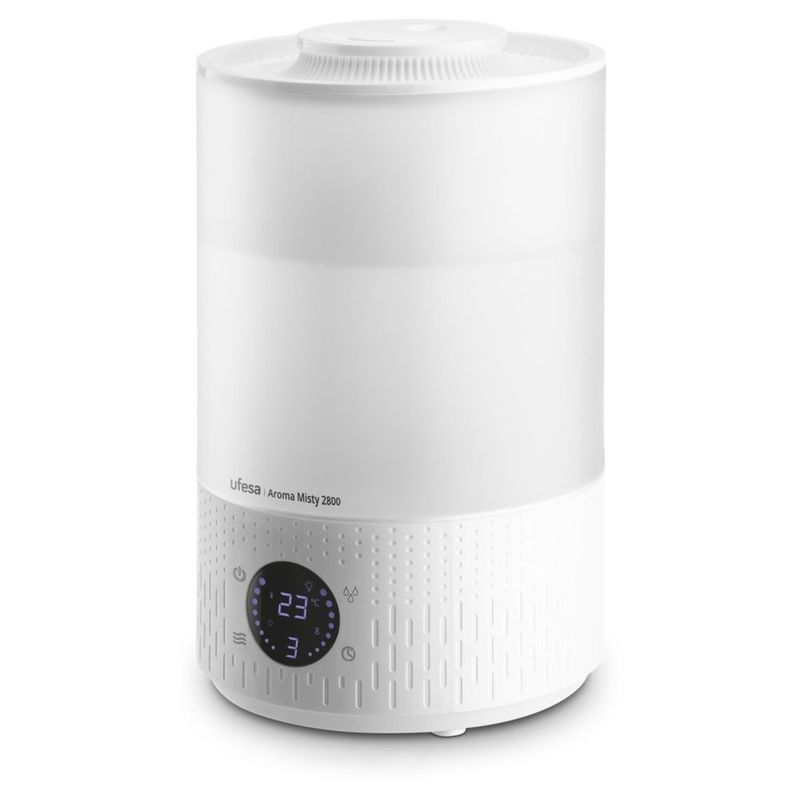 Electronice si Electrocasnice - Climatizare si sisteme de incalzire - Aparate filtrare aer - Umidificatoare - Umidificator UFESA Misty 2800, Rezervor 2.8 Litri, 25W, alb - Infinity.ro