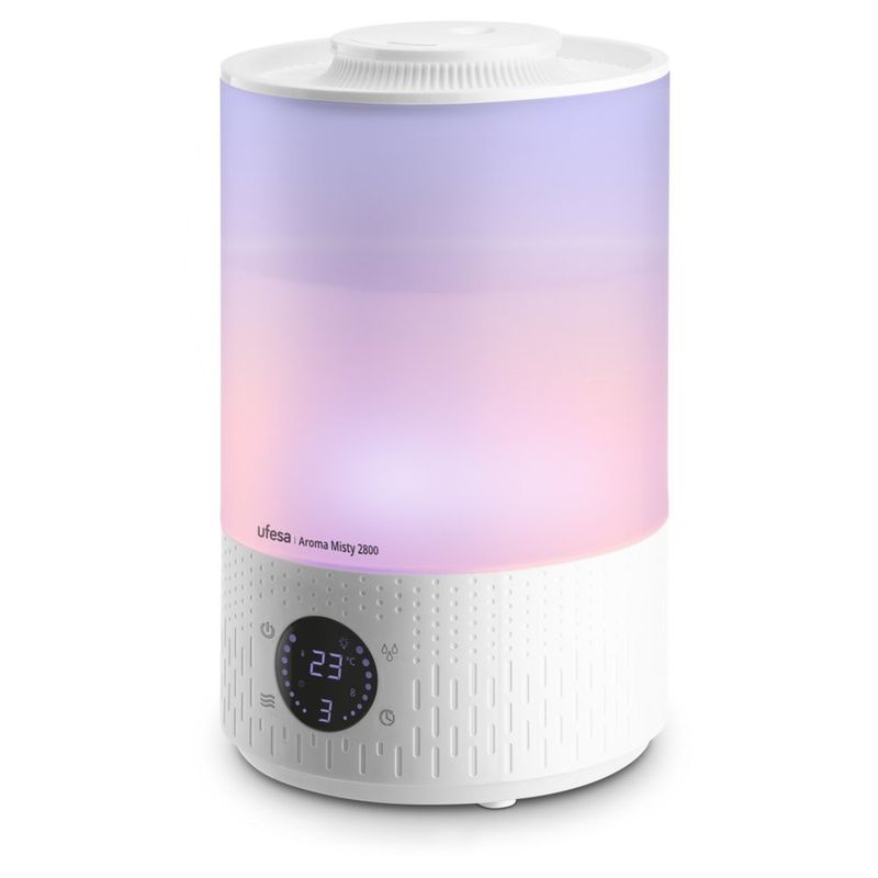 Electronice si Electrocasnice - Climatizare si sisteme de incalzire - Aparate filtrare aer - Umidificatoare - Umidificator UFESA Misty 2800, Rezervor 2.8 Litri, 25W, alb - Infinity.ro
