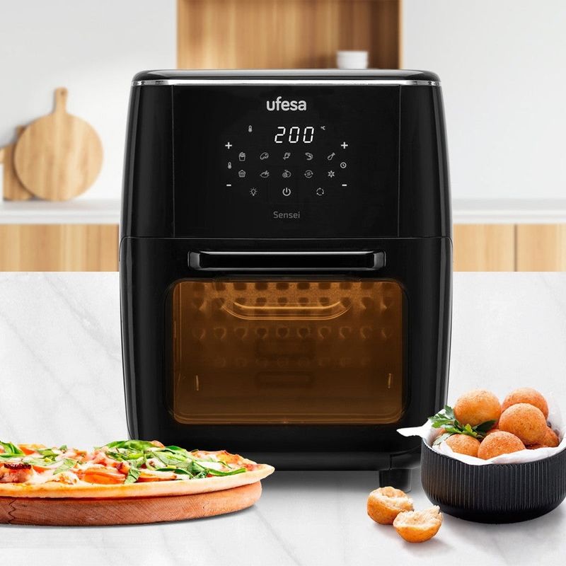 Electronice si Electrocasnice - Electrocasnice bucatarie - Aparate de gatit & desert - Friteuze - Friteuza cu aer cald Ufesa Sensei, 12 l, control digital, 10 programe automate, accesoriu rotisor, lumina interioara - Infinity.ro