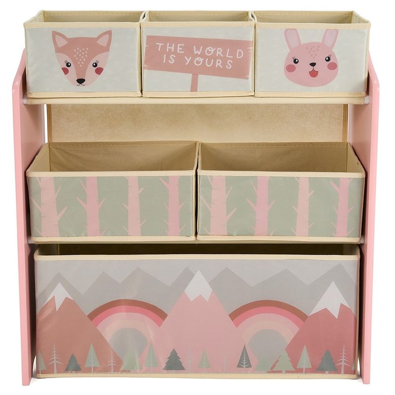 Casa si Gradina - Mobilier - Mobilier copii - Mobilier camera copiilor - Dulap depozitare jucarii Pink Forest, U-grow - Infinity.ro