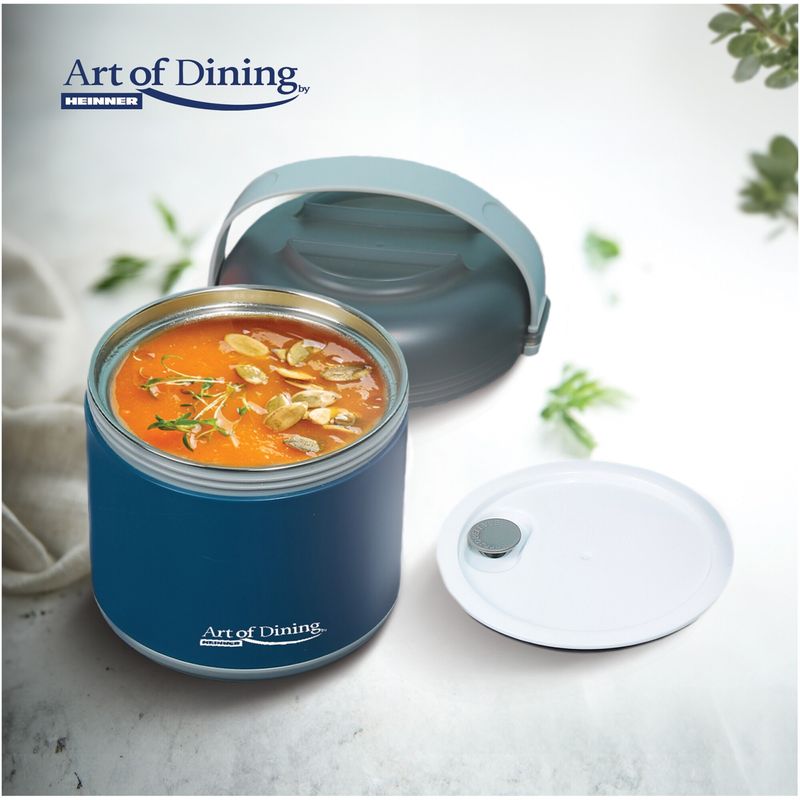 Casa si Gradina - Bucatarie si vesela - Organizare si depozitare bucatarie - Cutii alimentare - Caserola termica cu perete dublu Art of dining by Heinner Loca, inox, 600 ml, albastru - Infinity.ro
