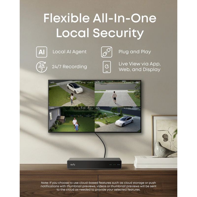 Casa si Gradina - Electrice - Smart Home - Camere de supraveghere - Kit Supraveghere Video Eufy NVR S4, 4 Camere PoE (2 Bullet-PTZ, 2 Turret), Rezolutie 4K, Night Vision Color, 2TB HDD - Infinity.ro