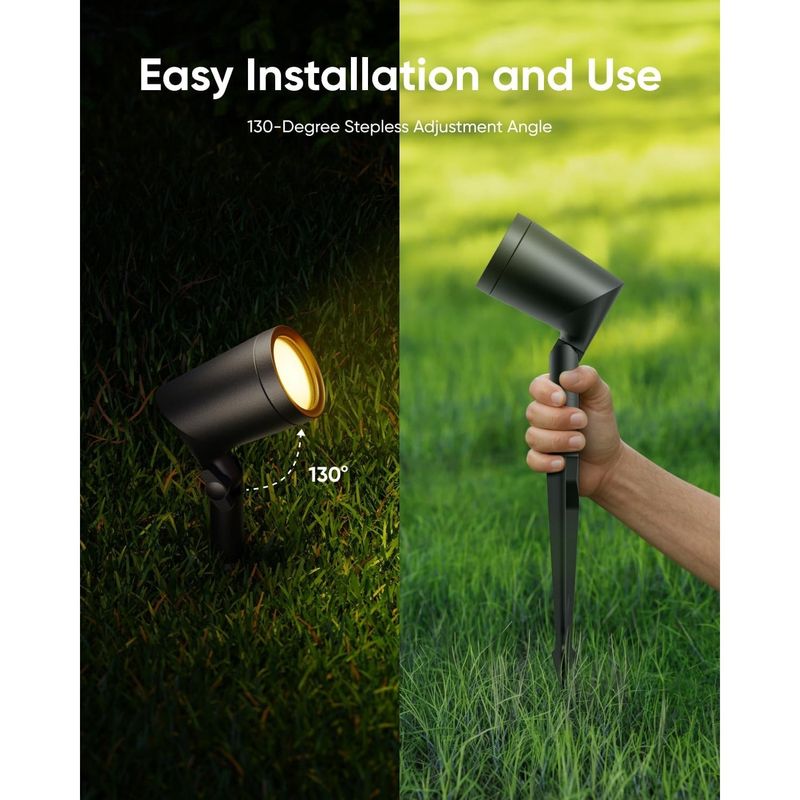 Casa si Gradina - Corpuri si surse de iluminat - Iluminat exterior - Lampi solare - Set 2 Reflectoare smart de exterior eufy Spotlights E10, AI, IP65, cu fir - Infinity.ro
