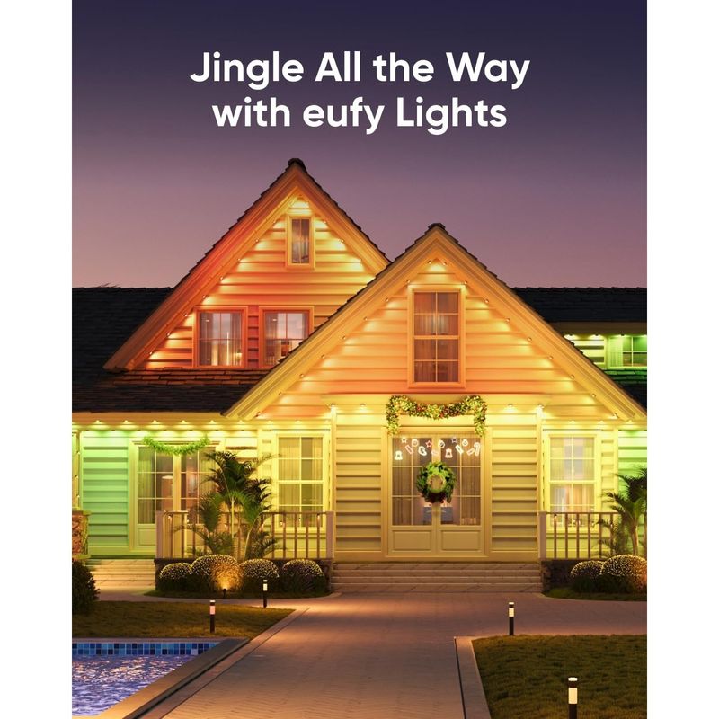 Casa si Gradina - Corpuri si surse de iluminat - Iluminat exterior - Lampi solare - Set 2 Reflectoare smart de exterior eufy Spotlights E10, AI, IP65, cu fir - Infinity.ro