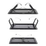 Laptop, Telefoane si Tablete - Laptopuri si accesorii - Accesorii Laptop - Standuri/Coolere notebook - Masuta pliabila pentru laptop, cu inclinare reglabila, suport pentru pahar, Herum, Alb, 60 x 32 x 25 cm - Infinity.ro