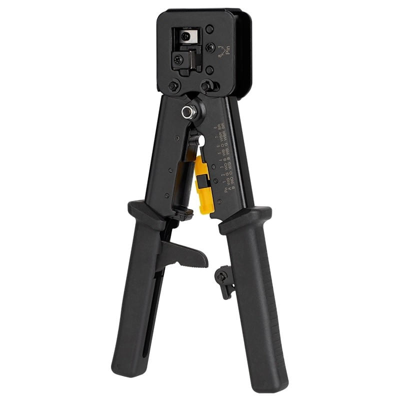 Casa si Gradina - Constructii - Scule de mana si unelte - Clesti si patenti - Cleste sertizare RJ45 RJ12 RJ11 RJ 6P RJ 8P + cutit pentru dezizolare REBEL RB-1007 - Infinity.ro