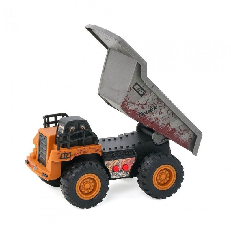 Jucarii, Copii si Bebe - Jucarii si jocuri - Vehicule si jucarii cu telecomanda - Utilaje constructie de jucarie - Basculanta de jucarie FUN TRUCK, Momki, cu lumini si sunete, negru+portocaliu+gri, 3ani+ - Infinity.ro