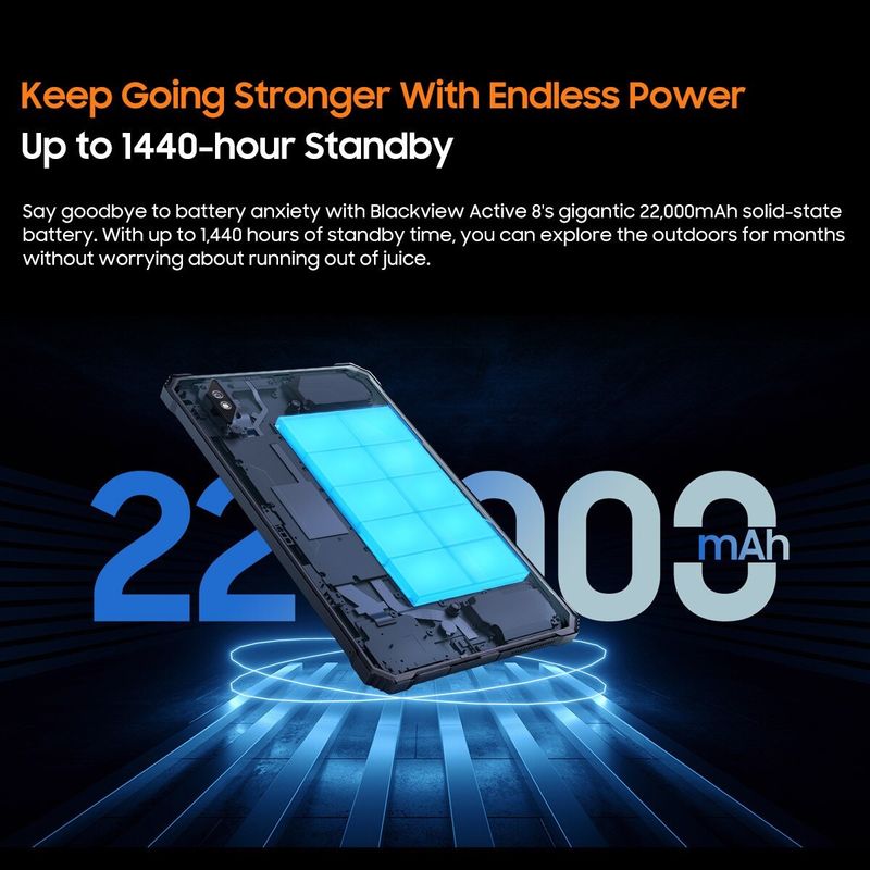 Laptop, Telefoane si Tablete - Tablete si accesorii tablete - Tablete - Tableta Blackview Active 8 Pro, 10.36 inch, 24GB RAM, 256GB ROM, 22000mAh, Negru - Infinity.ro