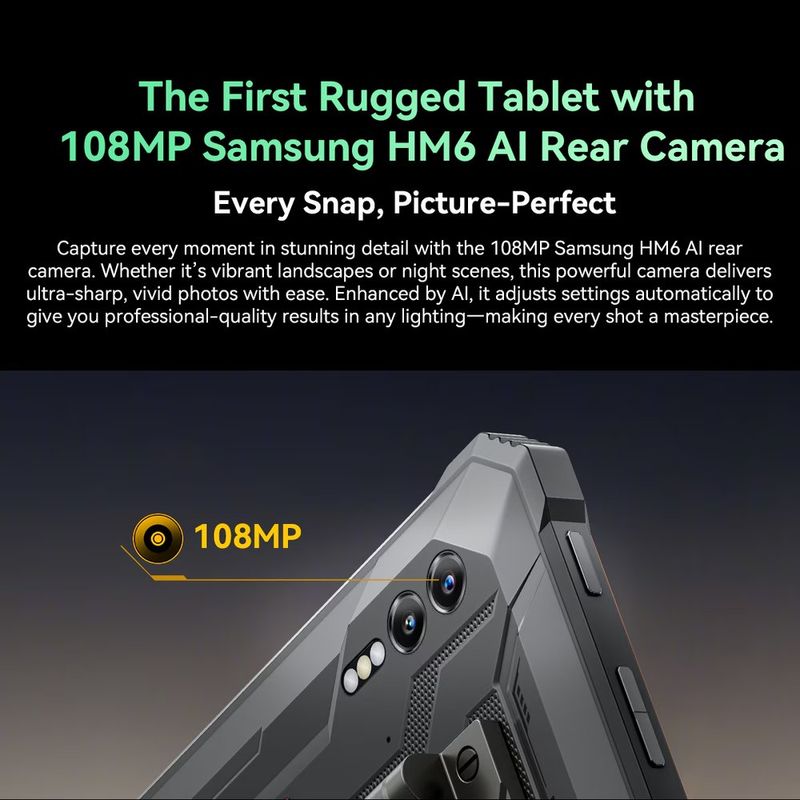 Laptop, Telefoane si Tablete - Tablete si accesorii tablete - Tablete - Tableta Blackview Active 10 Pro, 10.95 inch, Android 14, WiFi6, 2.4GHz, 5GHz, Negru - Infinity.ro