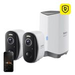 Casa si Gradina - Electrice - Smart Home - Camere de supraveghere - Camera Waterproof de Supraveghere Exterior, 2K, 16GB, 2x Camera Kit - Baseus N1 (S0TW002131) - White - Infinity.ro