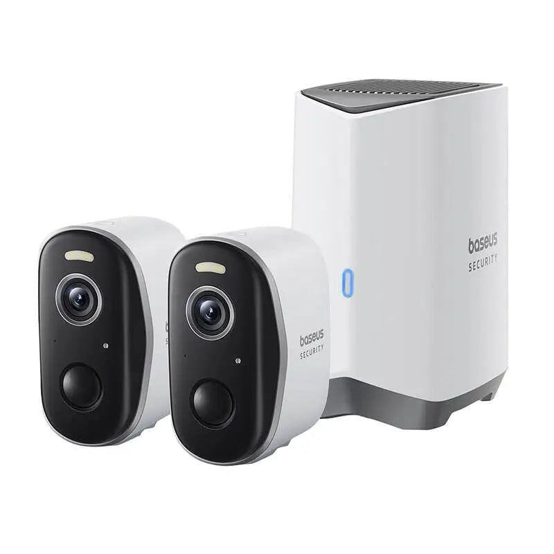 Casa si Gradina - Electrice - Smart Home - Camere de supraveghere - Camera Waterproof de Supraveghere Exterior, 2K, 16GB, 2x Camera Kit - Baseus N1 (S0TW002131) - White - Infinity.ro