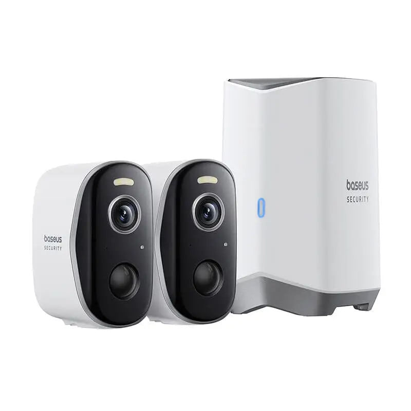 Casa si Gradina - Electrice - Smart Home - Camere de supraveghere - Camera Waterproof de Supraveghere Exterior, 2K, 16GB, 2x Camera Kit - Baseus N1 (S0TW002131) - White - Infinity.ro