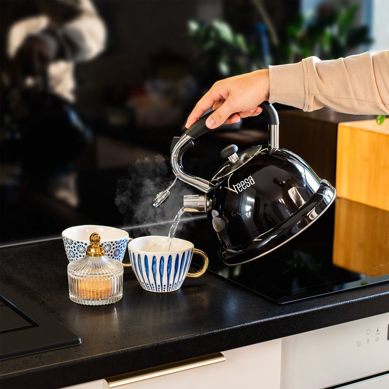 Casa si Gradina - Bucatarie si vesela - Vase pentru gatit - Ceainice si infuzoare - Ceainic, Teesa, 3L, otel inoxidabil, pentru toate tipurile de plite, negru - Infinity.ro