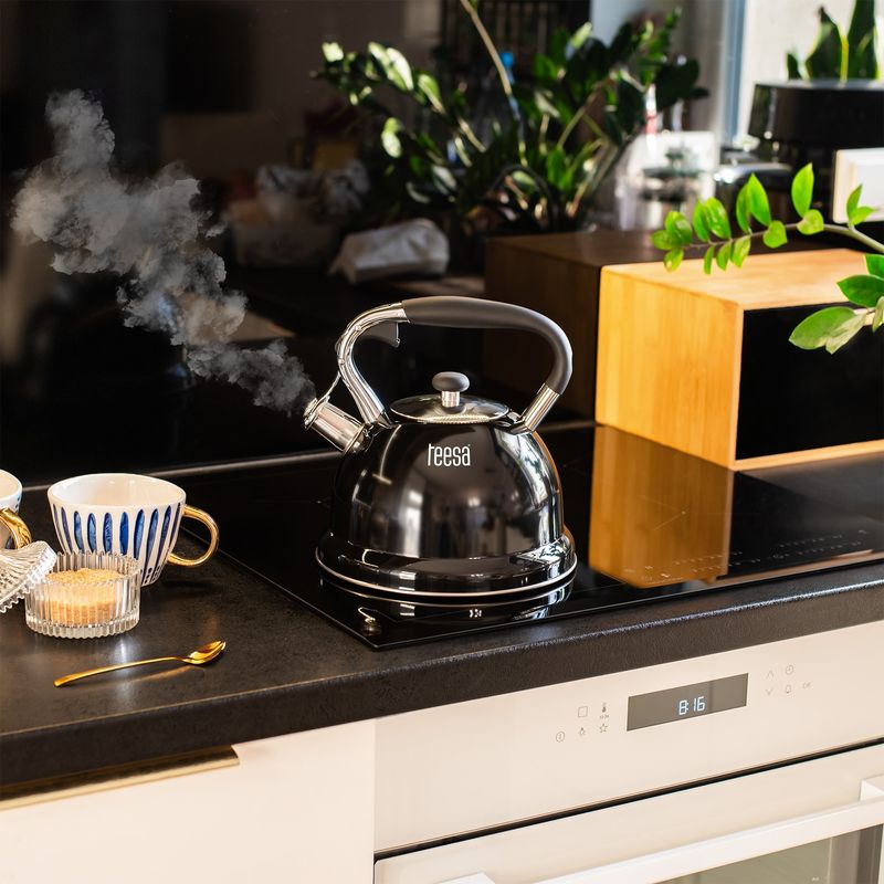 Casa si Gradina - Bucatarie si vesela - Vase pentru gatit - Ceainice si infuzoare - Ceainic, Teesa, 3L, otel inoxidabil, pentru toate tipurile de plite, negru - Infinity.ro