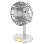 Electronice si Electrocasnice - Climatizare si sisteme de incalzire - Aparate racire aer - Ventilatoare - Ventilator portabil, Platinet 45242, diametru 140mm, cu baterie 3000mAh si lumina de noapte, alb - Infinity.ro