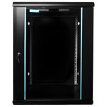 PC, gaming si accesorii - Servere - Rack server - Rack Wallmount SPACER 15U 600x600mm, Flatpack, Usa Sticla, Negru - Infinity.ro