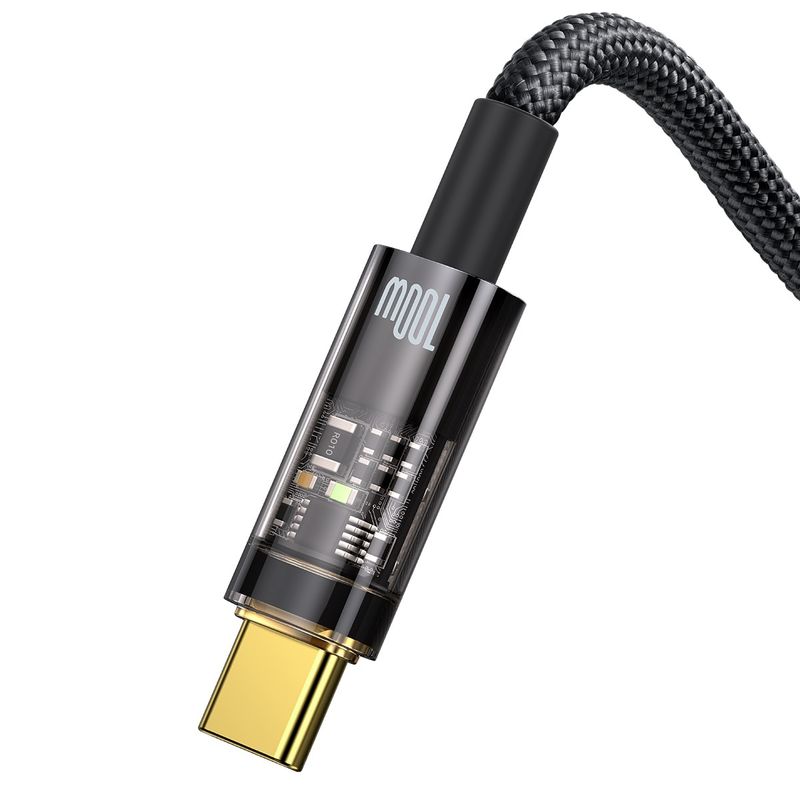 Laptop, Telefoane si Tablete - Telefoane mobile si accesorii - Accesorii Telefoane - Cabluri si adaptoare telefoane - Cablu Baseus Explorer, USB la USB-C, 100W, Fast Charging, 2m, Negru - Infinity.ro