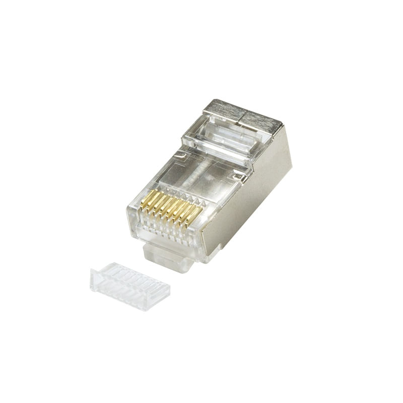 PC, gaming si accesorii - Retelistica - Cabluri si accesorii - Set mufe RJ-45 Logilink pentru cablu FTP, SFTP, Cat5e, RJ-45 tata, ecranat, plastic cu metal, cu insertie, 100 bucati - Infinity.ro