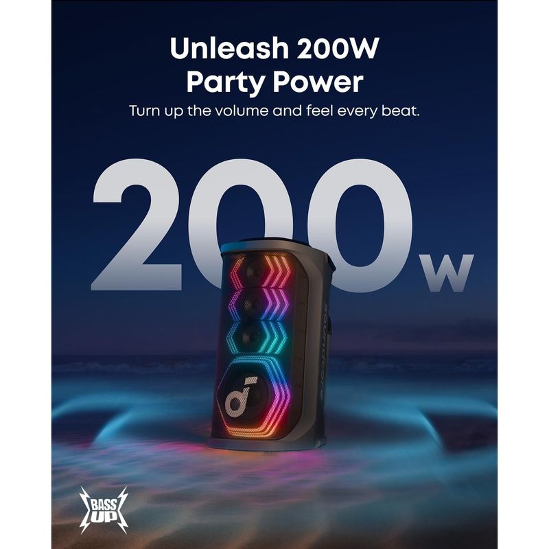 TV, Audio-Video si Foto - Portabile audio - Boxe portabile - Boxa portabila Anker SoundCore Rave 3S, 200W, Bluetooth, Karaoke AI, IPX4, Autonomie 12 ore, Negru - Infinity.ro