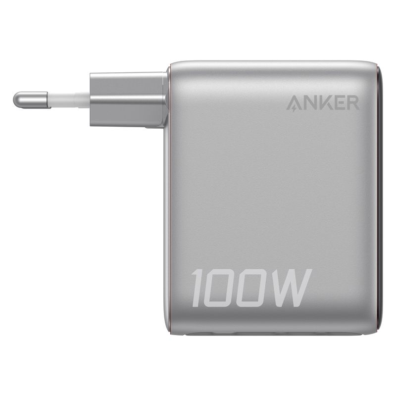 Laptop, Telefoane si Tablete - Telefoane mobile si accesorii - Accesorii Telefoane - Incarcatoare telefoane - Incarcator retea Anker 100W, 2x USB-C, 1x USB-A, Smart-Display, Argintiu - Infinity.ro