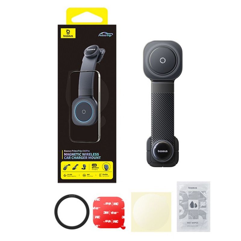 Jucarii, Copii si Bebe - Carucioare si articole de transport - Scaune auto copii - Suport pentru Masina cu Magnet - Baseus PrimeTrip C03 Pro (C0013A01) - Black - Infinity.ro
