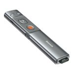 TV, Audio-Video si Foto - Accesorii TV si audio - Telecomenzi - Presenter multifunctional Baseus Orange Dot Wireless, 2.4GHz, USB si USB-C, 250 mAh, Red Laser Pointer, Universal, Gri - Infinity.ro
