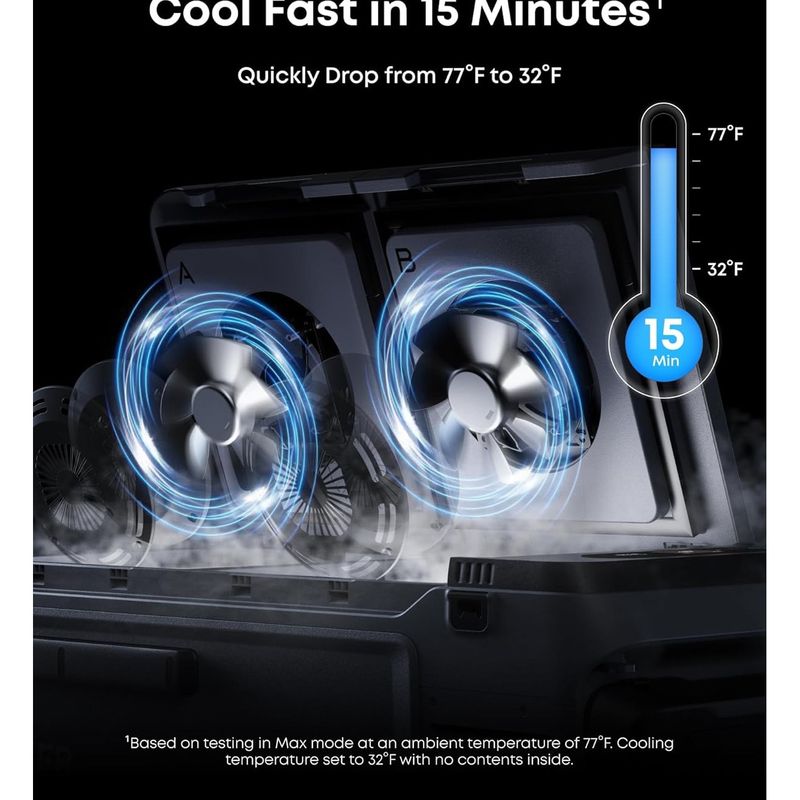 Electronice si Electrocasnice - Aparate frigorifice - Frigidere - Frigider portabil Anker Solix EverFrost 2 Powered Cooler 58L, cu baterie inclusa, Gri - Infinity.ro