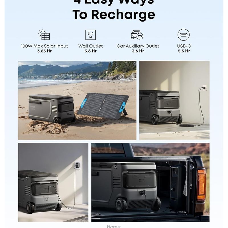 Electronice si Electrocasnice - Aparate frigorifice - Frigidere - Frigider portabil Anker Solix EverFrost 2 Powered Cooler 58L, cu baterie inclusa, Gri - Infinity.ro