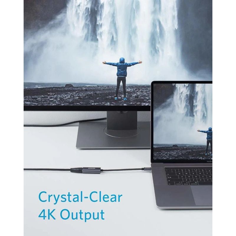 TV, Audio-Video si Foto - Accesorii TV si audio - Cabluri si adaptoare audio - Adaptor Anker 310 USB-C la 4K HDMI, Gri - Infinity.ro