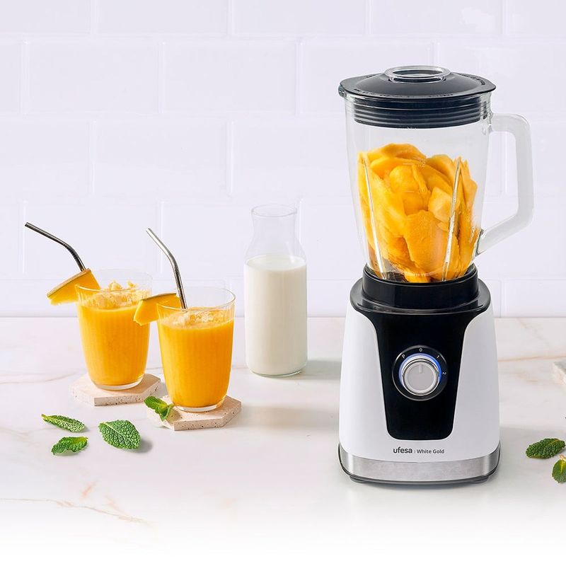 Casa si Gradina - Bucatarie si vesela - Ustensile bucatarie - Seturi ustensile de bucatarie - Set blender cu pahar UFESA WHITE GOLD 1500 W, 1,5 L, 2 viteze, alb, metal - Infinity.ro