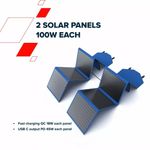Casa si Gradina - Electrice - Panouri solare si accesorii - Sisteme panouri solare - Panou Solar Pliabil 200W CANYON SP200W, Panou solar incarcator 2x100W, protectie IPX4, iesire universala XT60, incarcare - Infinity.ro