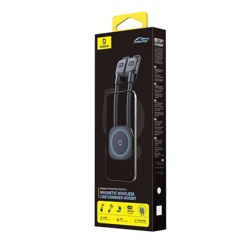 Jucarii, Copii si Bebe - Carucioare si articole de transport - Scaune auto copii - Suport pentru Masina cu Magnet - Baseus PrimeTrip C03s Pro (C0013B01) - Black - Infinity.ro