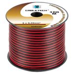 TV, Audio-Video si Foto - Accesorii TV si audio - Cabluri si adaptoare audio - Cablu 10m difuzor cupru 2x0.35mm rosu/negru Cabletech KAB0381-10 - Infinity.ro