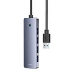 PC, gaming si accesorii - Retelistica - Hub-uri - HUB extern Baseus B0005280B811-02 UltraJoy 4 in 1 input USB output USB Type-C + 4x USB3.0 cablu 100cm gri - Infinity.ro