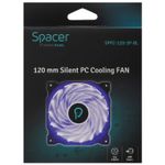 PC, gaming si accesorii - Componente PC - Coolere si Ventilatoare PC - Ventilator SPACER PC Silent 120x120x25 mm BLUE light Hydraulic Bearing 34CFM 3-pin SPFC-120-3P-BL - Infinity.ro