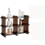 Ingrijire personala si Cosmetice - Machiaj - Portfarduri si genti cosmetice - Organizator cosmetice reglabil, 2 niveluri, suport depozitare cosmetice, parfumuri, acrilic, maro - Infinity.ro