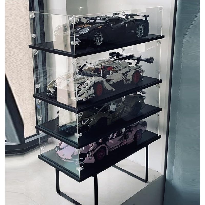 Casa si Gradina - Mobilier - Organizare si depozitare - Cutii depozitare - Cutie vitrina acrilica pentru expunere, cu oglinda, Anti-praf, 20x20x25 cm, compatibila lego, figurine - Infinity.ro